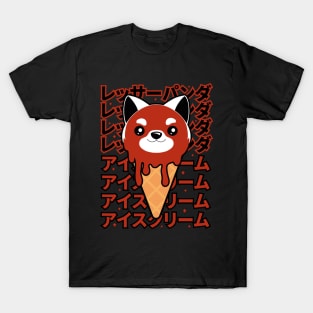 Kawaii Red Panda Ice Cream T-Shirt